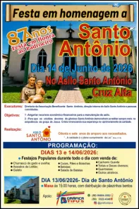 COMEÇA HOJE>Festa dos 87 anos do Asilo Santo Antônio em homenagem ao padroeiro
