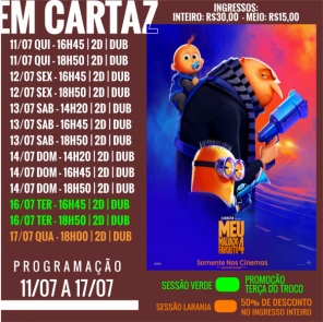 DOMINGO: Confira a programação de filmes  no Cine Globo de Cruz Alta