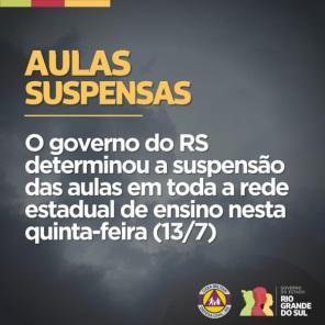 Aulas da rede estadual e municipal de Cruz Alta são suspensas nesta quinta