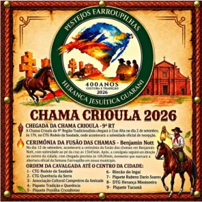FESTEJOS FARROUPILHAS>Daqui a pouco Cavalgada e abertura da semana farroupilha