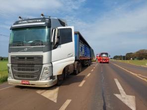 Princípio de Incêndio em Carreta na ERS 342 aciona os Bombeiros na segunda