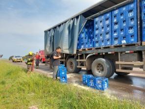 Princípio de Incêndio em Carreta na ERS 342 aciona os Bombeiros na segunda