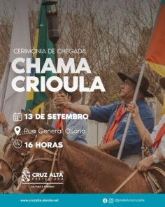 Cruz Alta recebe a Chama Crioula em cerimônia abrindo os Festejos Farroupilhas