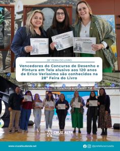 Cruz Alta revela vencedores do concurso de desenho e pintura sobre Erico