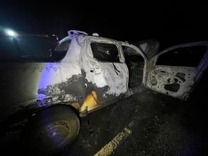 MAIS UM> Veículo pega fogo na rodovia Pedro Braga em Cruz Alta; ninguém ferido