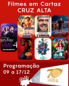 CINEMA: Confira os filmes em Cartaz neste sábado em Cruz Alta
