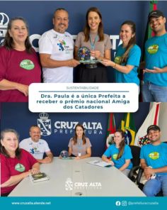 Prefeita de Cruz Alta recebe Prêmio Amigo dos Catadores