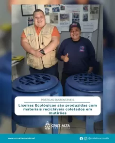 Lixeiras ecológicas reforçam sustentabilidade nas ESFs de Cruz Alta