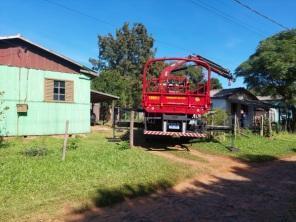Cavalo cai em poço e é resgatado pelos Bombeiros na manhã do sábado em C. Alta