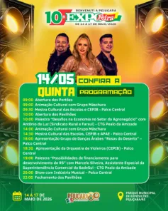 10ª Expofeira de Pejuçara começa nesta quinta-feira com intensa programação