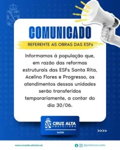 Prefeitura investe R$ 760 mil na reforma de três ESFs de Cruz Alta