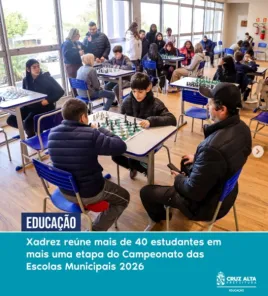 CEM 2026 reúne estudantes em disputa de xadrez na Casa de Cultura