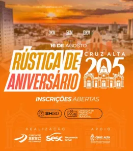 Inscrições estão abertas para a Rústica de Aniversário de Cruz Alta 2026