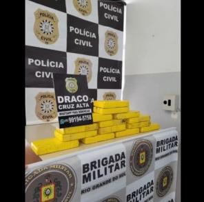 Polícia Civil e Brigada, em ação conjunta, prendem homem por tráfico de drogas