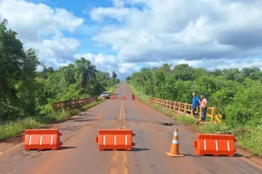Ponte do Piraju é interditada após danos causados pela chuva na ERS-168