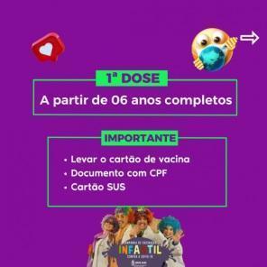 Vacinação em crianças a partir de 6 anos continua durante essa semana