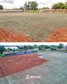 Complexo da Grande Boa Parada recebe novo gramado em Cruz Alta