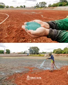Complexo da Grande Boa Parada recebe novo gramado em Cruz Alta