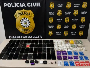 Operação apreende celulares e drogas no Presídio Estadual de Cruz Alta