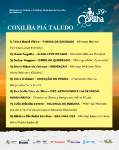 39ª COXILHA PIÁ> Com mais de 90 inscrições, Coxilha Piá anuncia selecionados