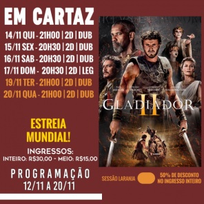 DOMINGO: Confira a programação de filmes  no Cine Globo de Cruz Alta