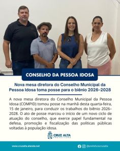 Conselho da Pessoa Idosa empossa nova mesa diretora para 2026–2028