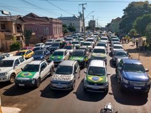 Carreata em prol a abertura do comércio foi realizada nesta segunda 