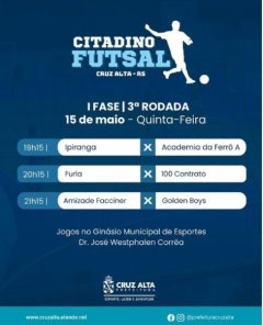 Citadino de Futsal segue com bons jogos e mais três confrontos nesta quinta