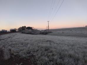 Temperatura negativa e geada nesta madrugada em Cruz Alta