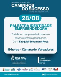 Cruz Alta terá palestra sobre identidade empreendedora no dia 28