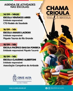 Projeto  Chama Crioula Vai à Escola leva tradição gaúcha a estudantes 