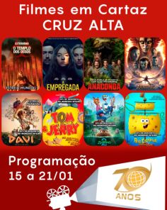 CINEMA: Confira os filmes em Cartaz neste sábado em Cruz Alta