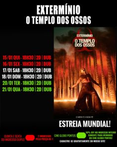 DOMINGO: Confira a programação de filmes  no Cine Globo de Cruz Alta