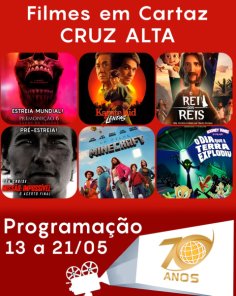 CINEMA: Confira os filmes em cartaz neste sábado em Cruz Alta