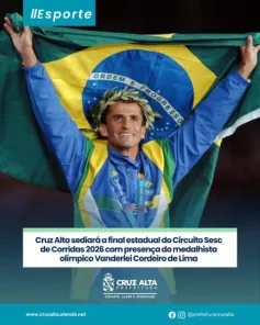 Vanderlei Cordeiro de Lima estará na final do Circuito Sesc em Cruz Alta