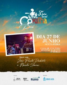 Casa de Cultura recebe seletiva local da Coxilha Piá no dia 27 de junho