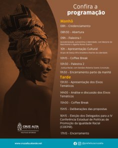 HOJE> Cruz Alta realiza Conferência Municipal de Promoção da Igualdade Racial