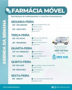 Farmácia Móvel atende nesta sexta-feira na ESF Abegay