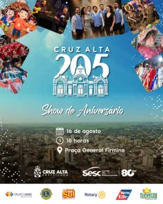 HOJE> Cruz Alta celebra 205 anos com grande show na Praça General Firmino