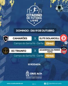Citadino de Futebol tem rodada no domingo em três campos de Cruz Alta