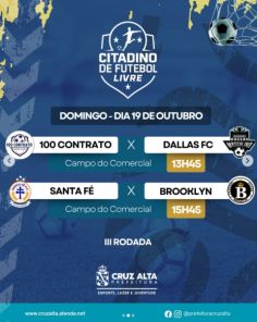 Citadino de Futebol tem rodada hoje em três campos de Cruz Alta