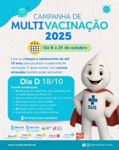 HOJE>Cruz Alta realiza Dia D de Vacinação na praça Erico Verissimo 