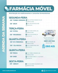 Farmácia Móvel leva distribuição de medicamentos aos bairros de Cruz Alta