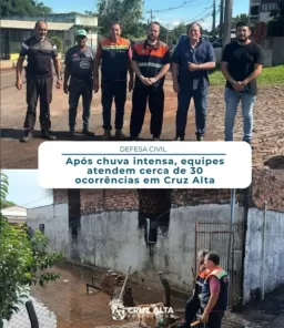 Chuva intensa mobiliza equipes e gera cerca de 30 ocorrências em Cruz Alta