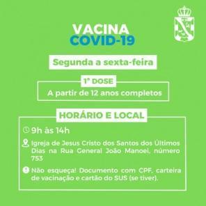 Continua nesta sexta-feira o cronograma de vacinação contra a Covid-19
