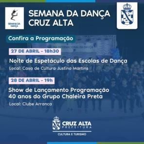 Semana da Dança começa na próxima segunda-feira em Cruz Alta