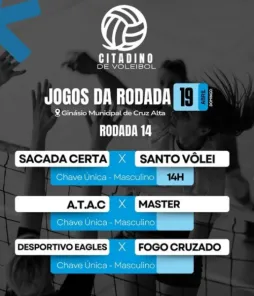 Rodada 14 do Citadino de Voleibol movimenta o domingo no Ginásio Municipal