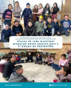Alunos da rede municipal se preparam para o 5º FESTEATRO em Cruz Alta