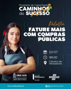Cruz Alta promove palestra gratuita sobre compras públicas para empresários