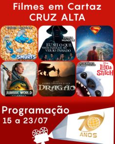 CINEMA: Confira os filmes em Cartaz neste sábado em Cruz Alta